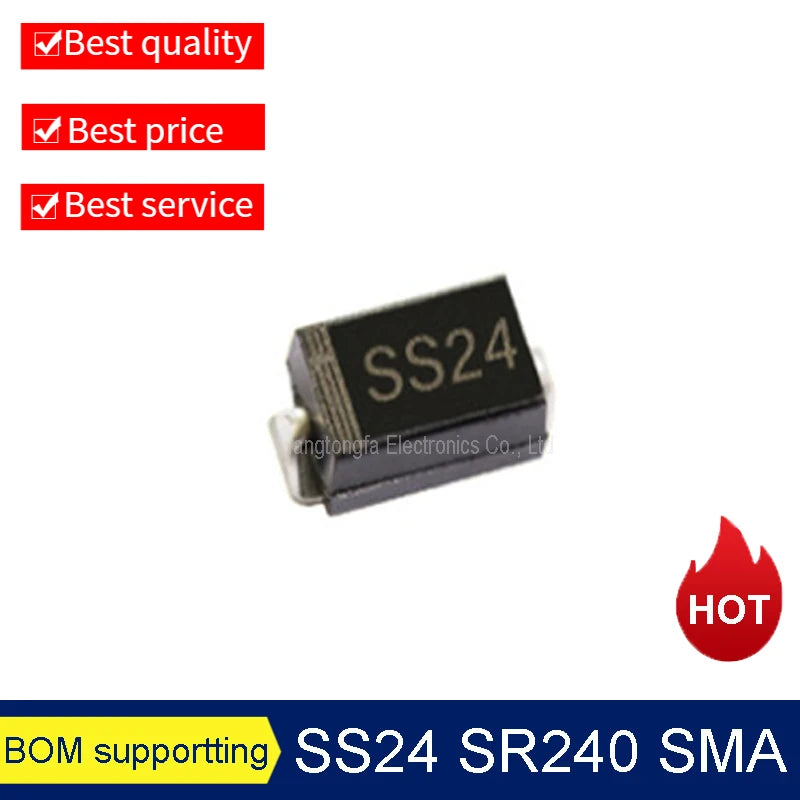 50PCS/Lot SS14 SS24 SS34 SS54 SMA 1N5819 SR240 1N5822 1N5824 DO-214AC Diode chip schottky rectifier SMD New