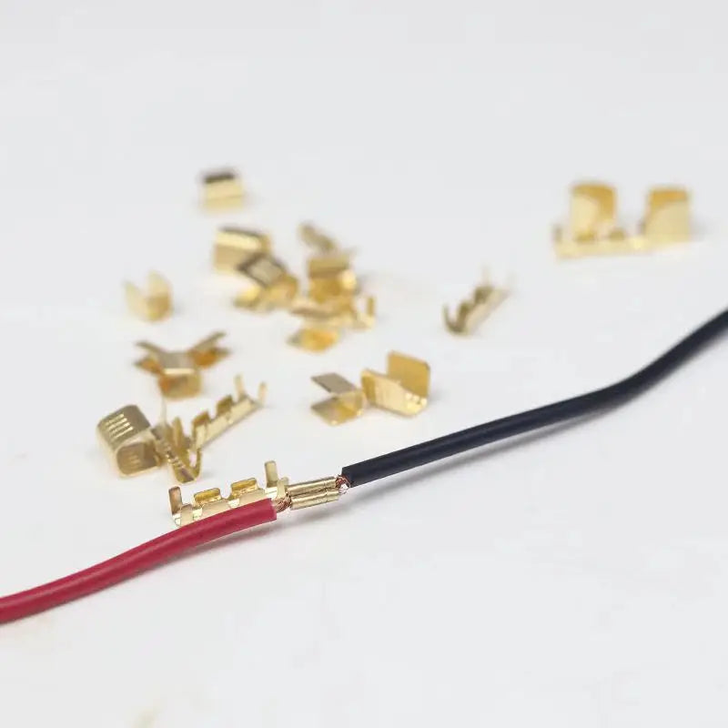 100Pcs U Shape Copper Ring Terminals Non-Insulated Car and Motorcycle Cable Wire Butt Splice Crimp Connectors Docking Terminals