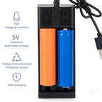 2-Slot Smart 18650 Battery Charger - USB-C Powered Lithium Ion Charger with LED Indicators, Universal Compatibility