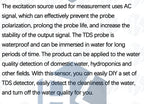TDS Sensor Module Dissolved Solids Analog Signal Soluble Solid Water Quality Detection DS18B20 Temperature for Arduino 51/STM32