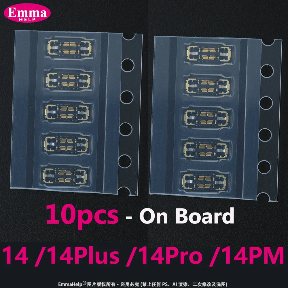 10pcs Battery FPC Connector Flex Cable For iPhone 14 15 Plus 13 12 11 Pro Max 7 6S X XR 8 Plus Clip Plug