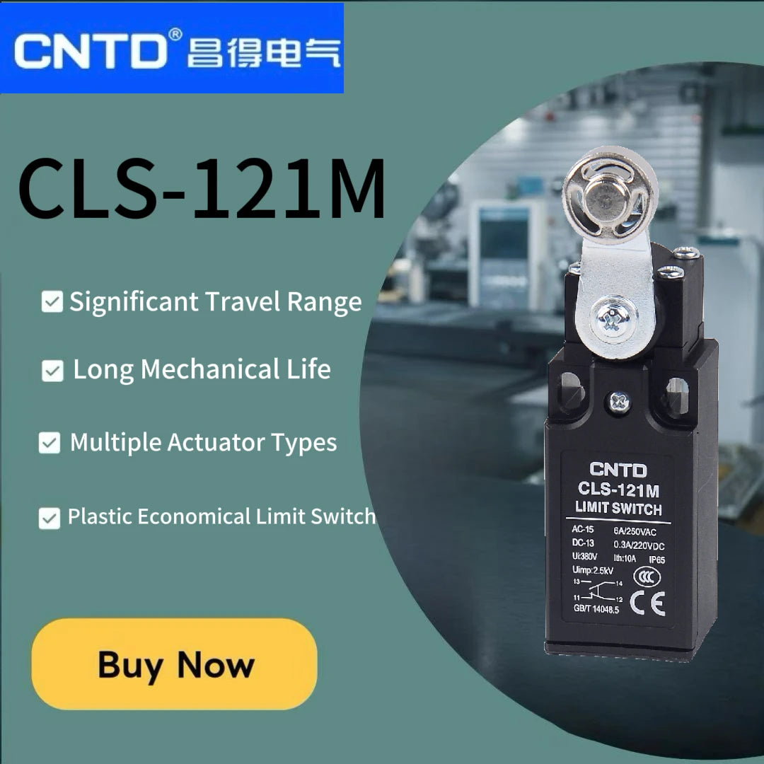 CNTD CLS-121M Rotary Roller Limit Switch IP65 10A 380V Momentary Reset Travel Switch for Elevator Machinery Automation Equipment