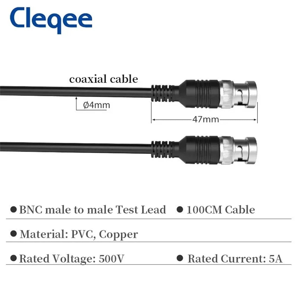 Cleqee P1013 Q9 BNC-BNC Interface Oscilloscope Test Probe Coaxial Cable Lead, 50Ω Impedance, Suitable for CCTV Cameras
