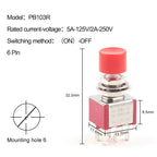 5PCS 3Pin C-NO-NC Reset Latching Toggle Switch Automatic return Push Button (ON)-OFF 5A125V/2A250V 6mm Mini Toggle Switches