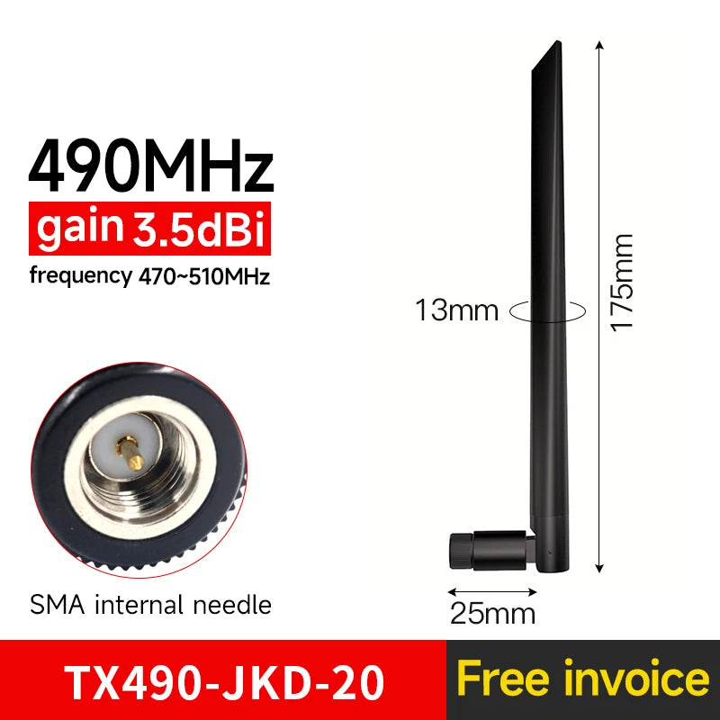 10pcs/lot Wifi Antenna 433MHz 490M SMA-J 4.0dBi High Gain TX433-JKD-20P Omidirectional Straight Rubber Antenna