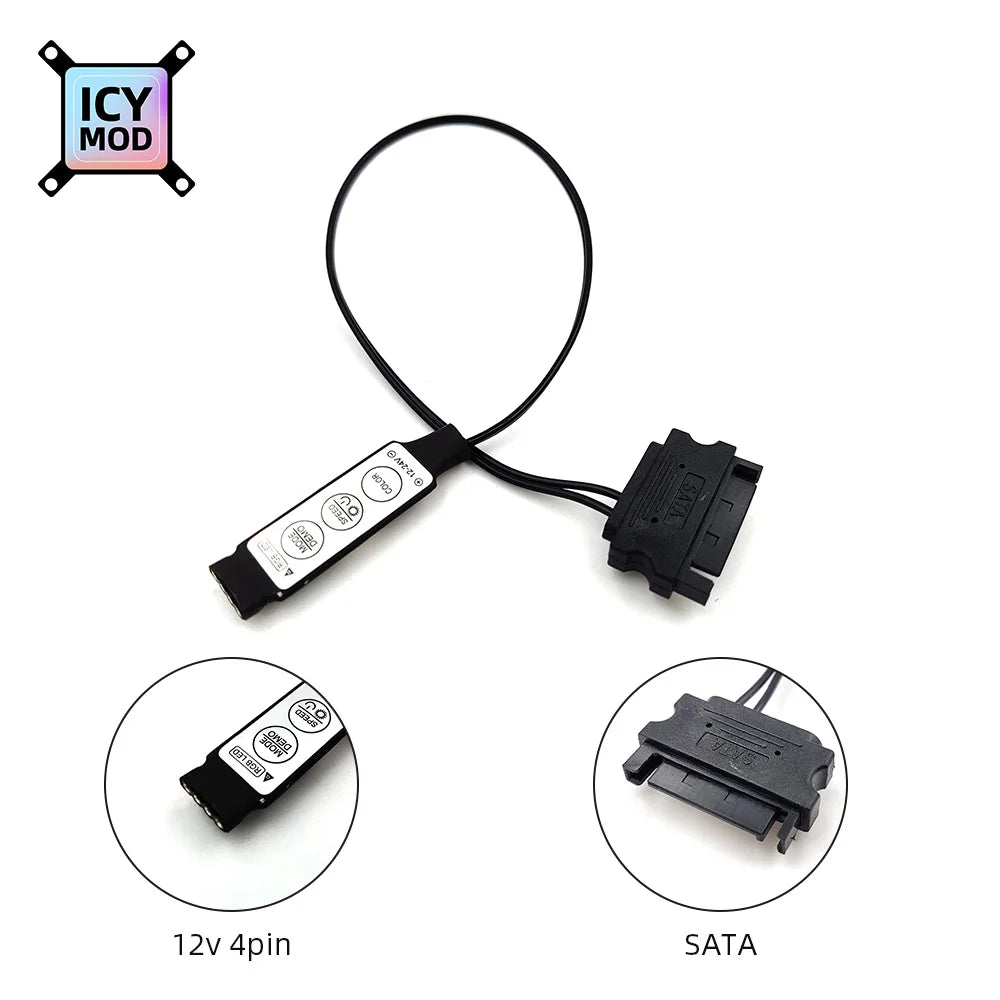 ARGB Manual Controller 5V3PIN To Molex Power Supply SATA Converter Adjust Light Interface 12V4PIN Adapter RGB AURA PC MOD