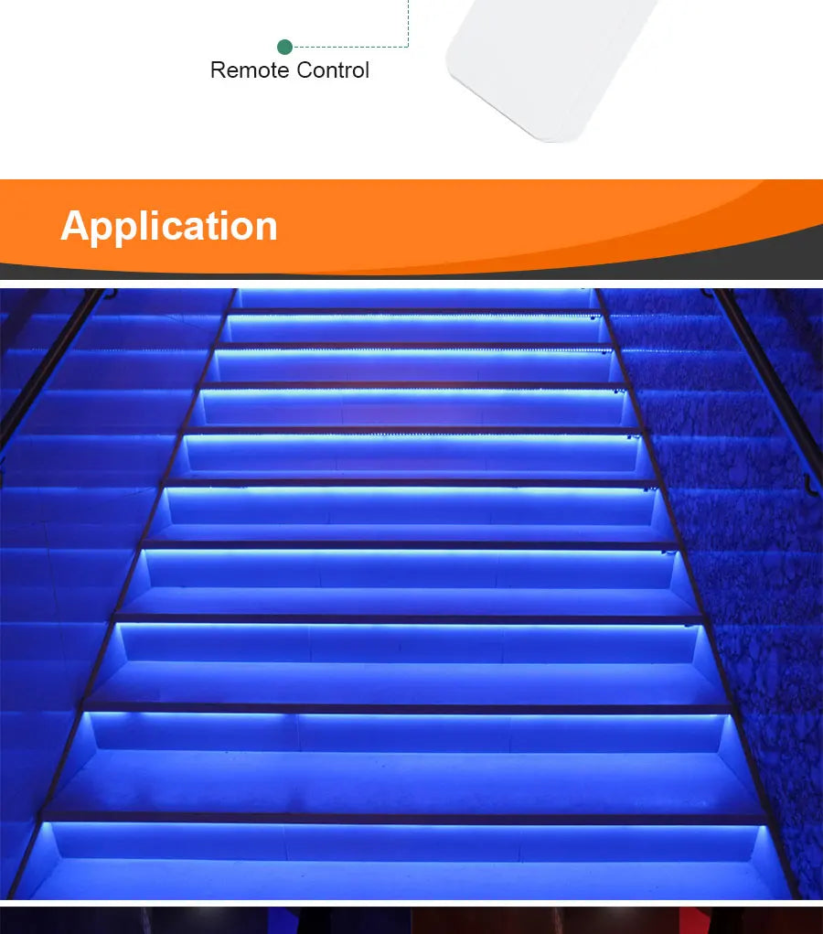 COB LED Strip PIR Motion Sensor Stair Lights Kit Step by Step Control Indoor Smart Staircase Lighting Controller with Main Line