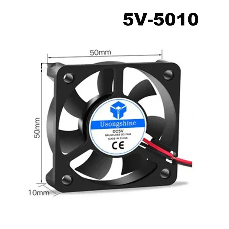 5010/4020/4010/3010 5V/12V/24V Cooling Turbo Fan Brushless 2Pin For 3D Printer Extruder DC Cooler Blower Part Plastic Fans