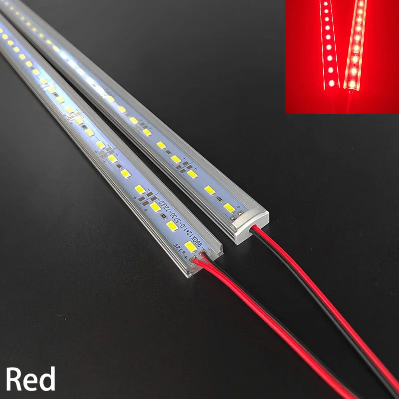 20 Inch 36 LEDs Red Green Blue LED Light Bar DC12V U/V-Shaped Flat Aluminum Channel Rigid Strip for Indoor Lighting
