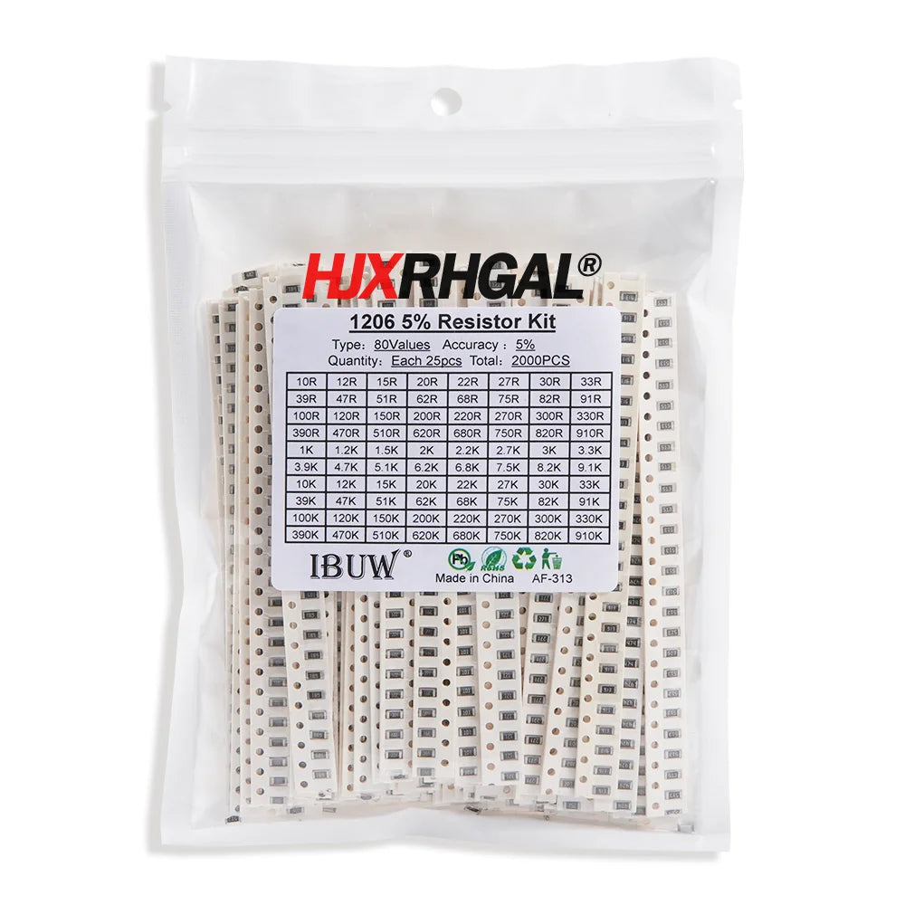33Values 0402 0603 0805 1206 1210 2512  SMD Resistor Kit Assorted Kit 1ohm-1M ohm Sample Kit 80Values 36Values 10Values