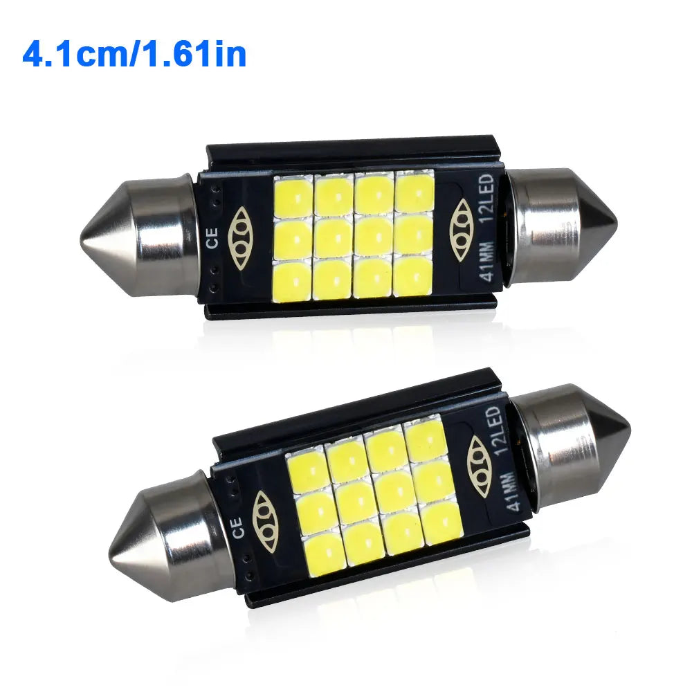 Powerful Bright Festoon LED 31/36/39/41MM Super White 3030 9/12Chips Car Interior Reading Trunk Mirror License Plate Light 12V