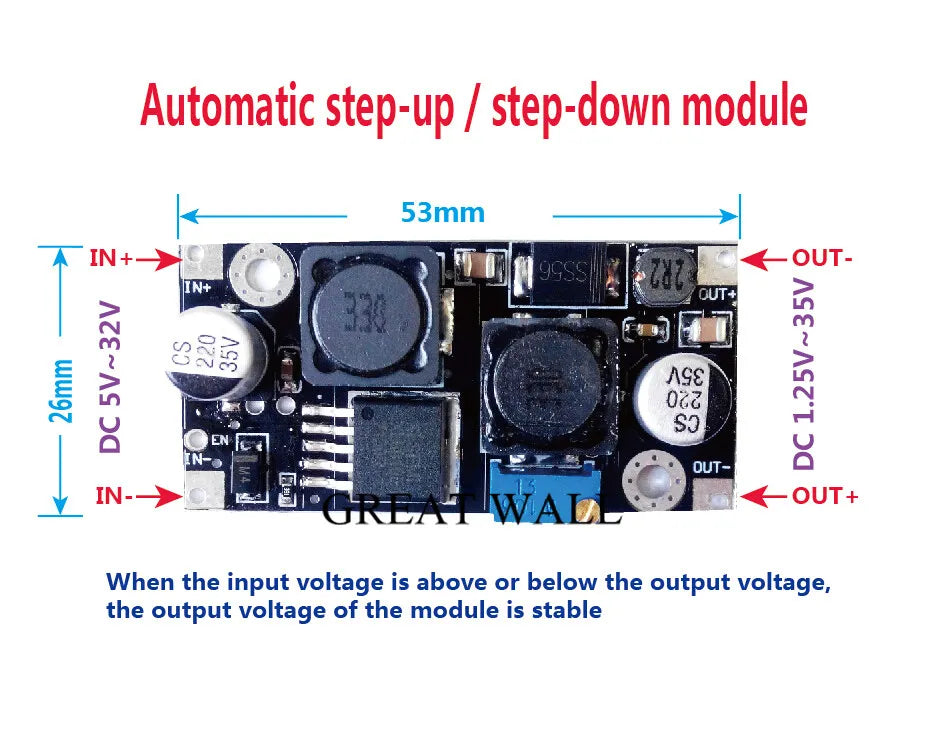 5A DC-DC Step Up Power Module Boost Volt Converter 3.3V-35V To 5V 6V 9V 12V 24V XL6019