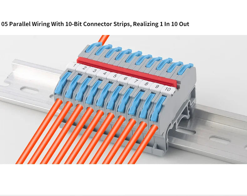 6MM DIN Rail Terminal Blocks Free Splicing Compact Quick Lever Wiring Connector Spring Cable Connection Terminal Press 32A 450V