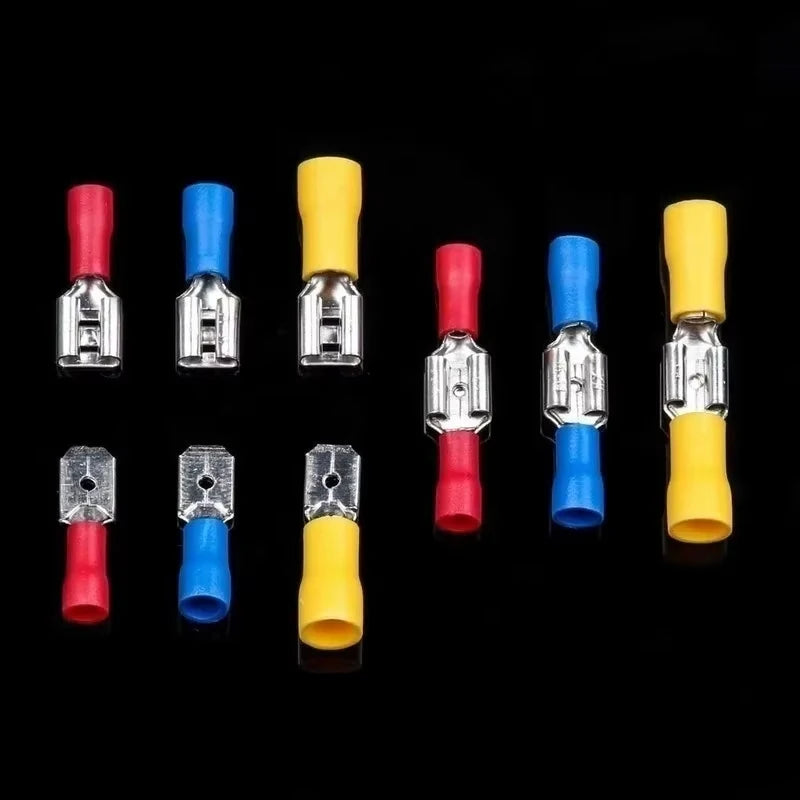 Automotive Insulated Crimp Terminals Kit, Male Female Spade Ring Fork Butt Lugs, Assorted Electrical Wire Connector Set for Car