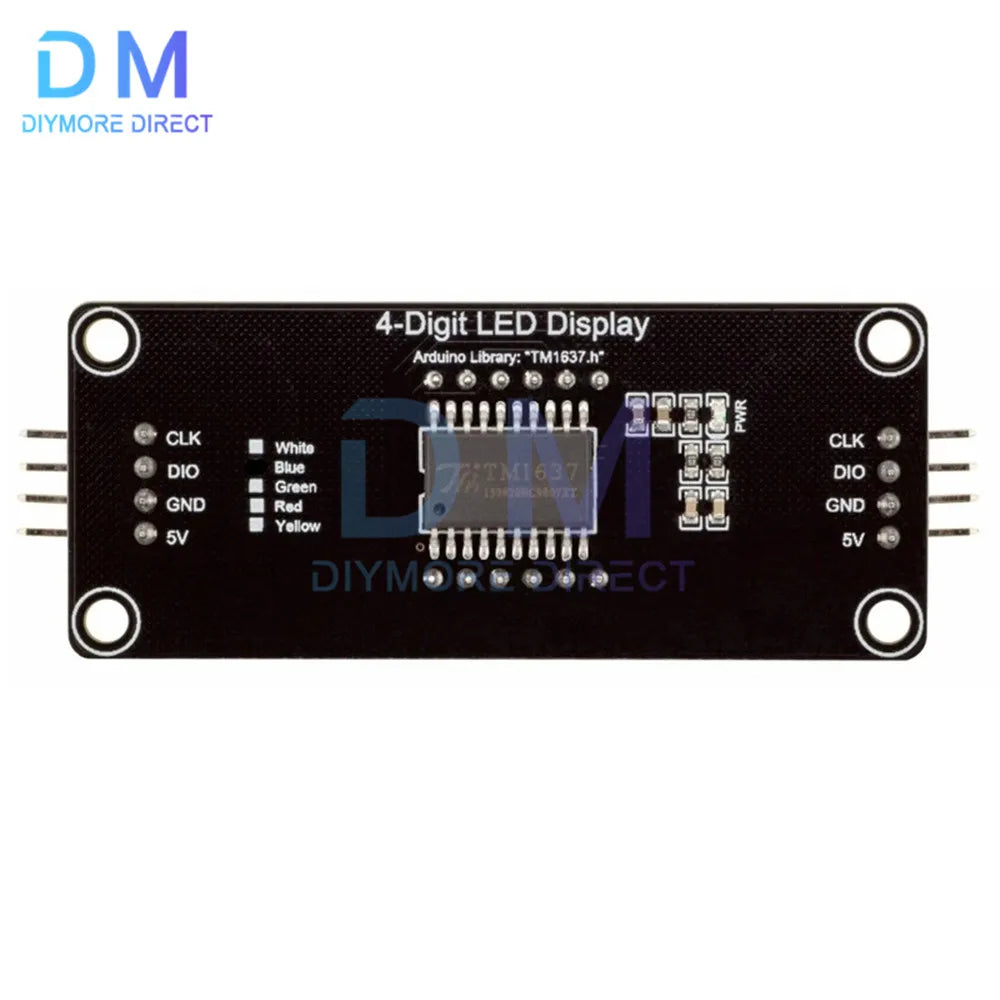 TM1637 LED Display Module for Arduino 4 Digit 7 Segment 0.56 inch Time Clock Indicator Tube Module Red Blue Green Yellow White