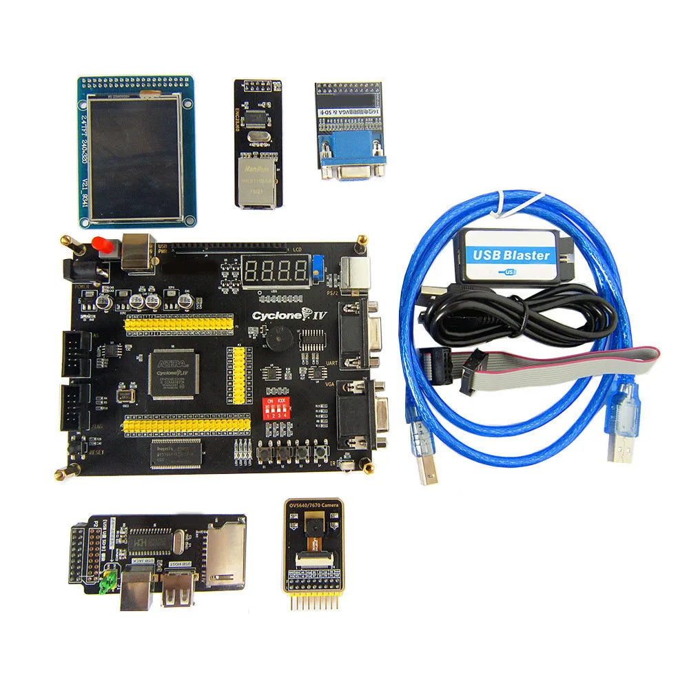 Educational DIY Kit Electronic Altera CycloneIV EP4CE10 FPGA PCB Demo Board with PS/2 UART VGA LCD Camera Network USB Blaster