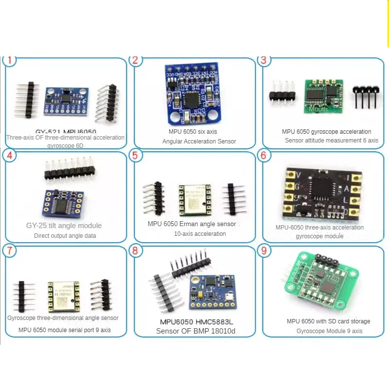 GY-521 MPU6050 Module 3D Angle Sensor 6DOF Three Six Axis Accelerometer Electronic Gyroscope