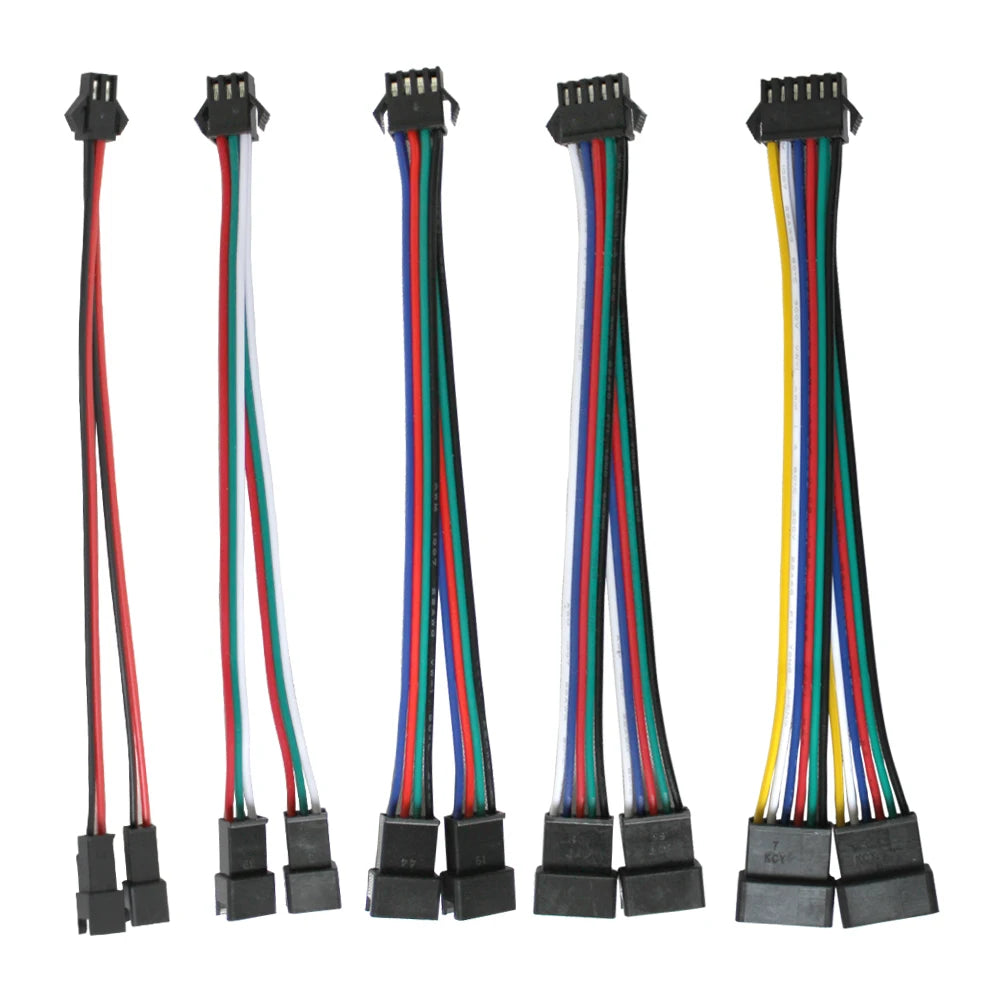 1-50PCS LED Strip Splitter Cable 2Pin/3Pin/4Pin/5Pin/6Pin JST SM Connector 1 Male to 2 Female for WS2811 WS2812 SK6812 RGB/RGBW