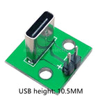 5/10PCS Data Charging Cable Jack Test Board with Pin Header 90 Degree Vertical Type C Female Male Connector Test PCB Board