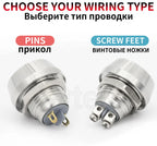 1Pcs 2Pin Mini Switch 12mm  2A waterproof switch  momentary Push button Switch reset Non-locking metal shell 1NO 36V color