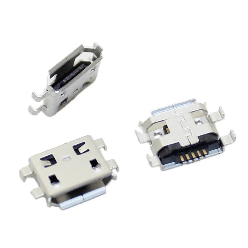 20pcs Micro USB 5 Pin SMT Socket Connector Type B Female Placement DIP SMD USB Charging Adapter Connectors Plug