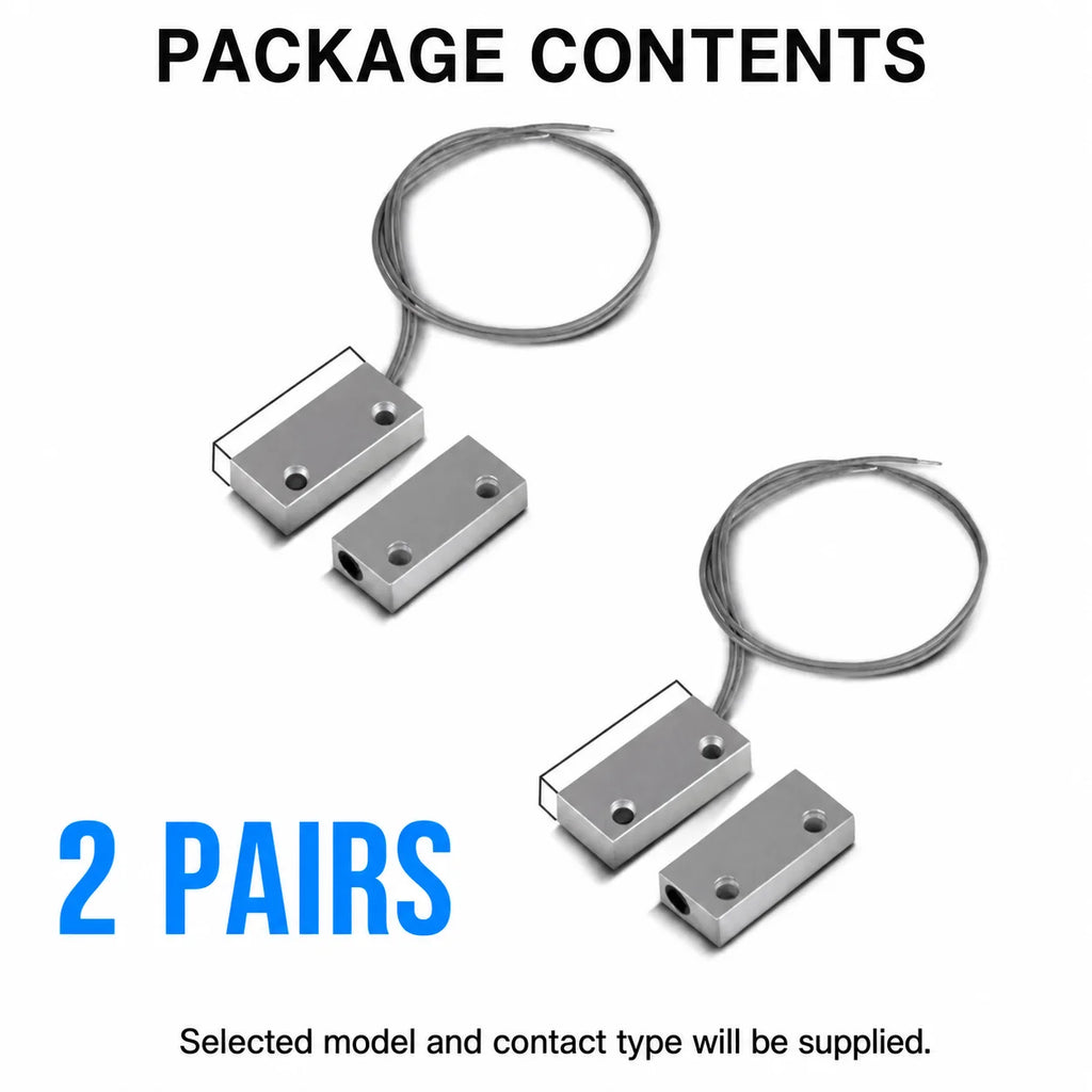 2 Pairs MC-51 MC-52 MC-56 MC-58 Wired Magnetic Door Window Contact Sensor NC NO Reed Switch for Metal Gate Security Alarm System