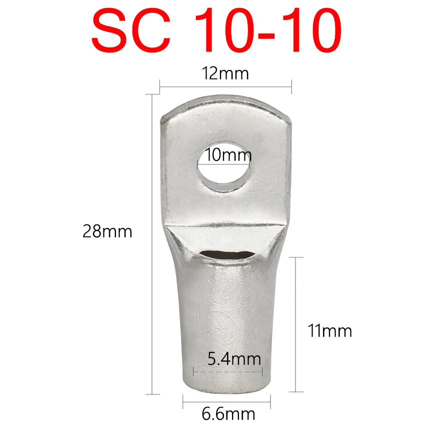 SC 1.5-120mm2 SC1.5/2.5/4/6/10/16/25/35/50/70/95/120 Copper Battery Bolt Screw Hole Ring Connector Wire Cable Lug Crimp Terminal