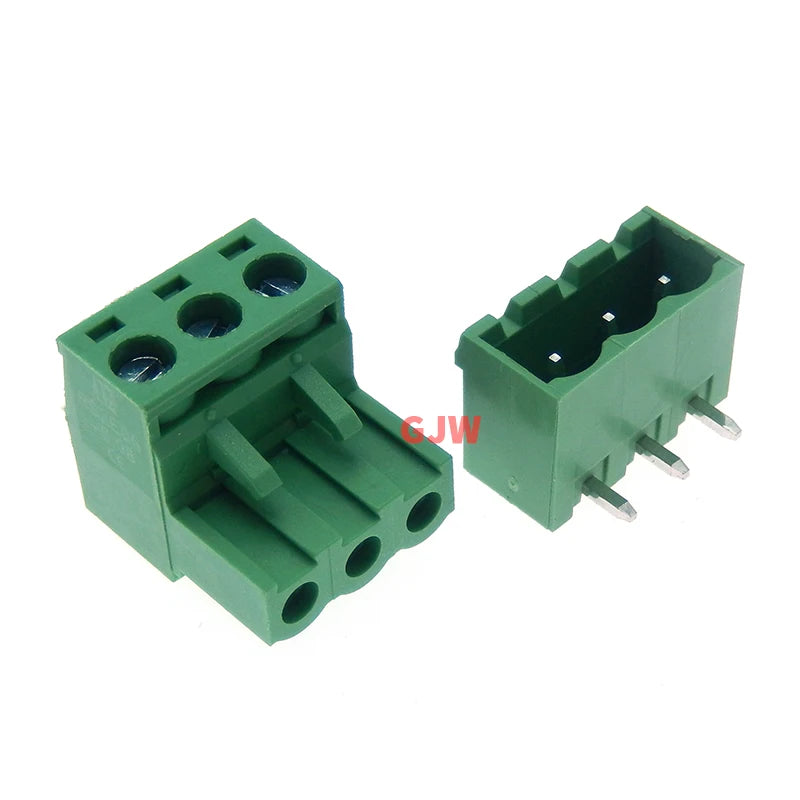 Pitch 5.08mm 2/3/4P Screw Plug-in PCB Terminal Block 2EDGK 2EDGRC Close Corner Male/Female Pluggable Connector 5/10Pcs