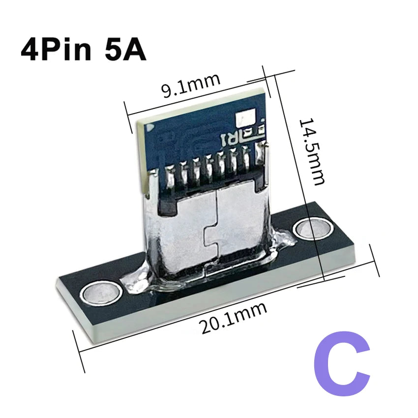 2/5/10pcs Type C USB 3.1 Socket With Screw fixing plate Type-C USB Jack 3.1 Type-C 2Pin 4Pin 5Pin 6Pin Female Connector Jack DIY