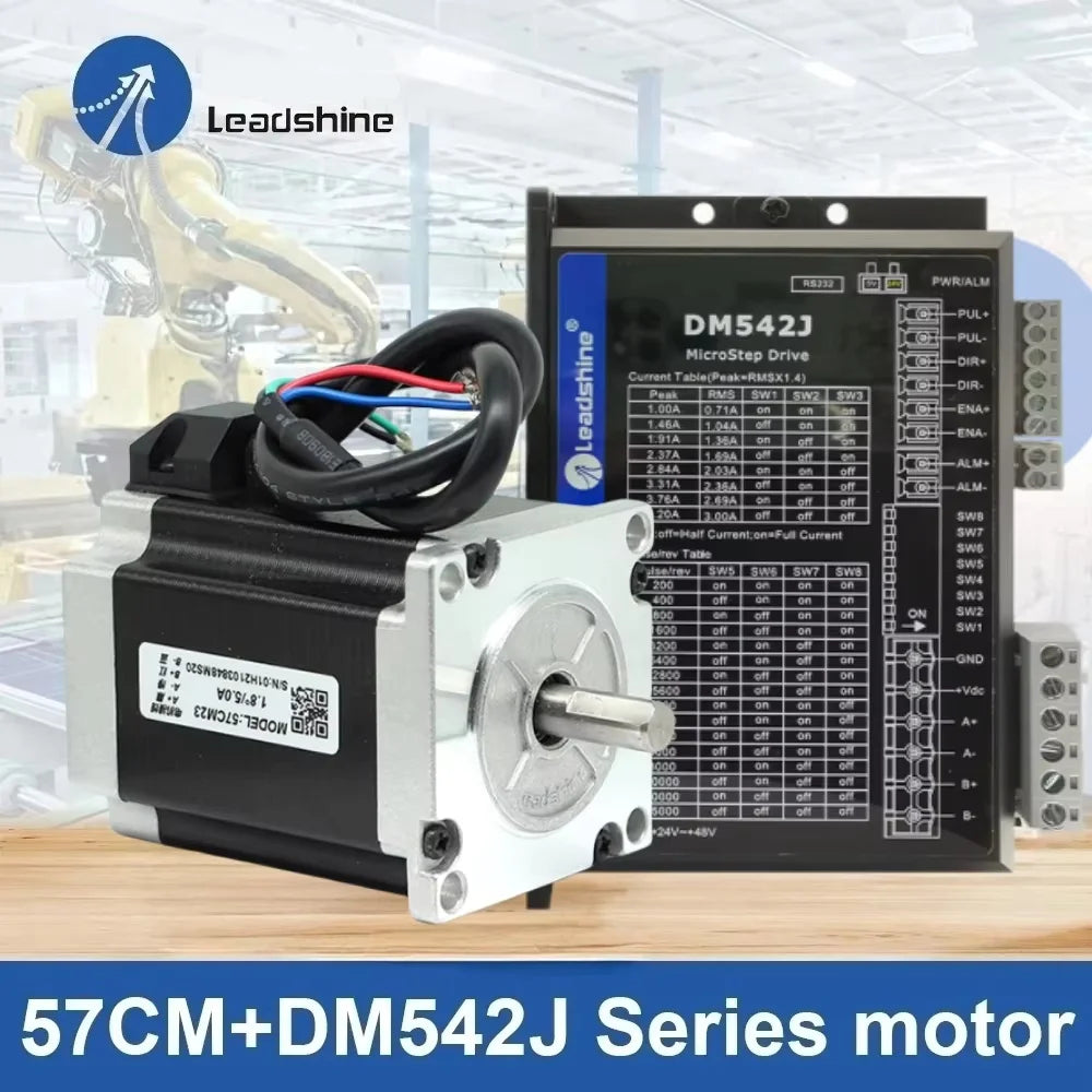 Leadshine 2Phase NEMA23 Stepper Motor 57CM06/13/23/26 +DM542J 24 - 50VDC Driver Kit For CO2 Laser Cutting and Engraving Machine