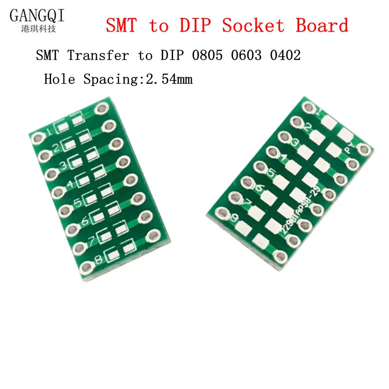 10Pcs SMT DIP Adapter Converter 0805 0603 0402 Capacitor Resistor LED Pinboard FR4 PCB Board 2.54mm Pitch SMD SMT Turn To DIP