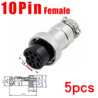5pcs GX16 Connector Flange Mounting Aviation Plug Male Female 2 3 4 5 6 7 8 9 10Pin M16 Aviation Connector