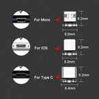 5PCS Magnetic Plug Connector Universal Round Magnetic Cable Type C Micro USB Magnet Replacement Parts for Mobile Phones