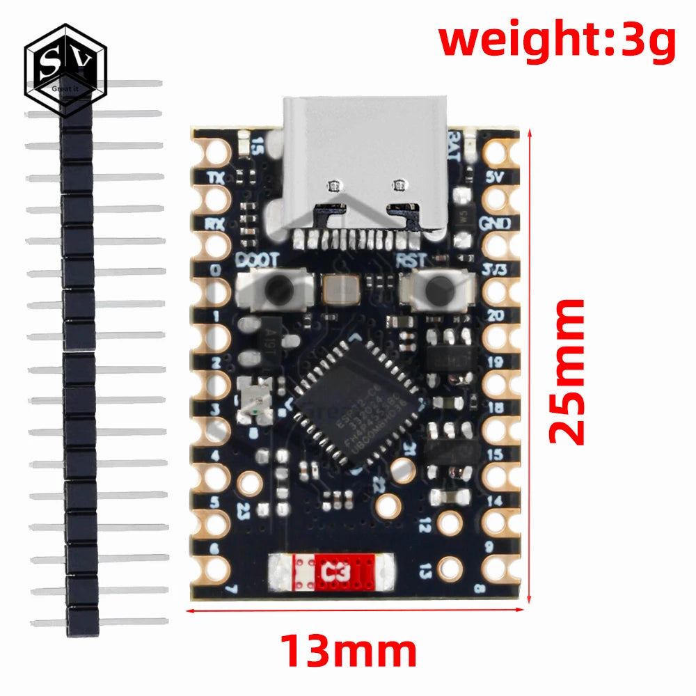 ESP32-C6 SuperMini Development Board Microcontroller Programming Learning Controller Core Board