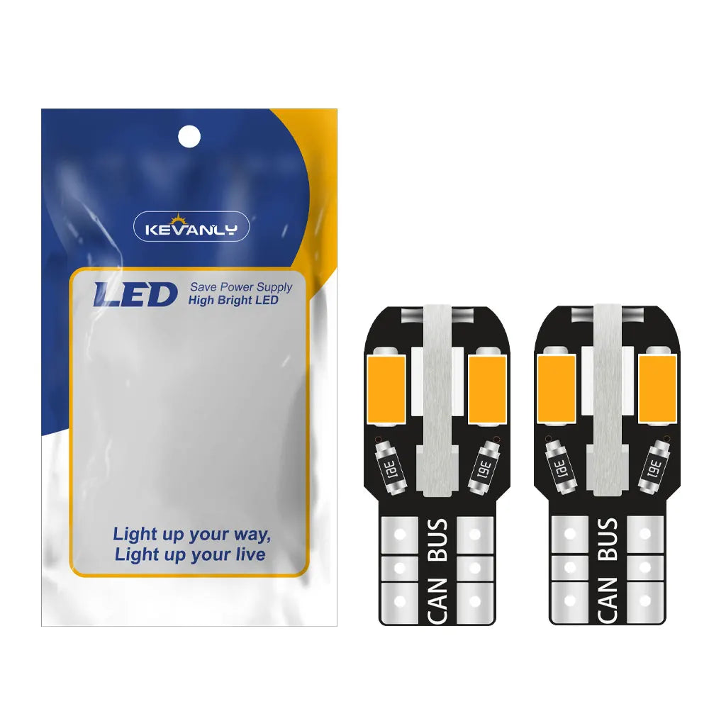 10pcs  W5W Led T10 Canbus Led Bulbs 8Pcs 5730 SMD 168 194 LED Interior Map Dome Lights Auto Clearance Light Parking Signal Lamp
