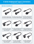 Type-C 3.1/USB A IP68 Waterproof Circular Connector Male to Female Aviation Plug 20Gbit/s PD60W Outdoor Fast Data Charging Cable