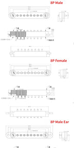 1/5Set 2A DC Magnetic Pogo Pin Connector 2Pin 3Pin 4 5 6 7 8 9 Pin Pogopin Male Female Spacing 2.5/2.80mm Spring Loaded Socket