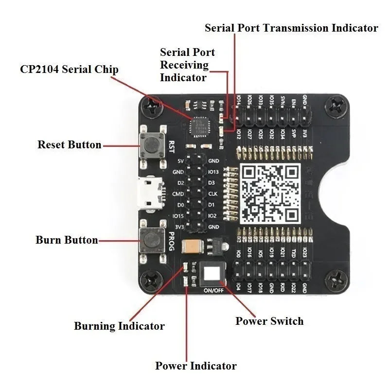 ESP8266 ESP-32 ESP32 Development Board Test Programmer Socket Downloader for ESP-01 ESP-12F ESP-07S ESP-12S ESP32