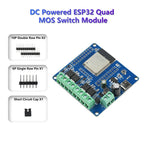 DC 5-60V 2/4 Way Mos Switch Module On-Board Esp32-32E Module Wifi Bluetooth ESP Development Board Type C
