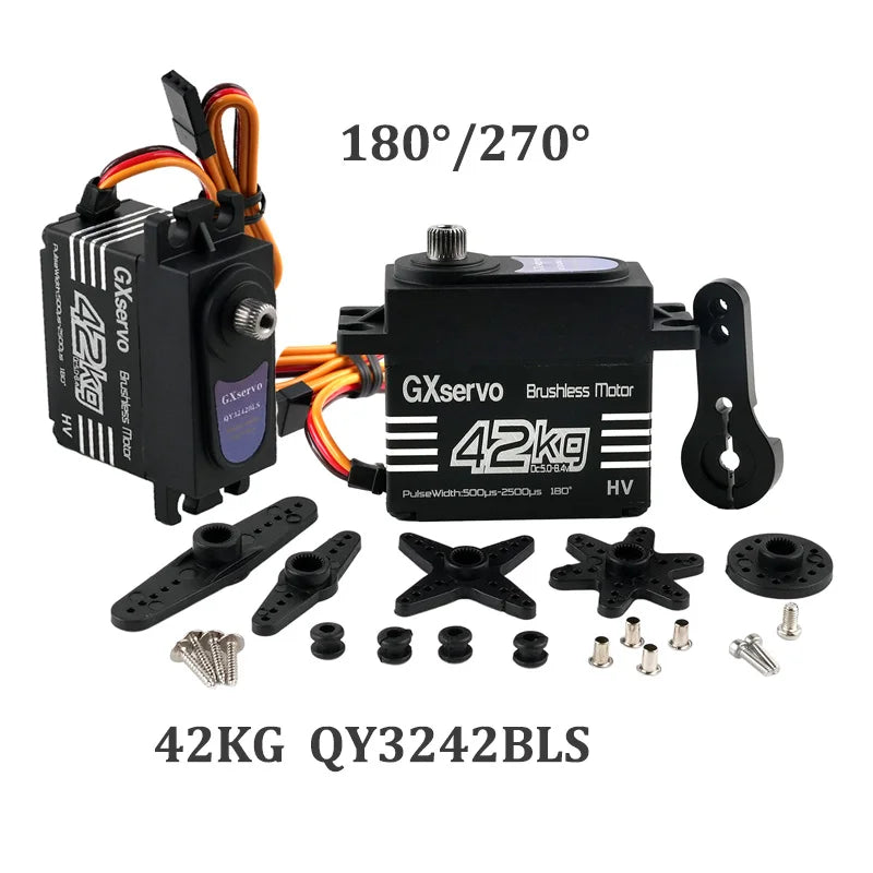 42KG QY3242BLS High Torque Digital Servo Metal Gear 270/180 Degree Angle Controllable Brushless Motor Servos DIY Toy Model Parts