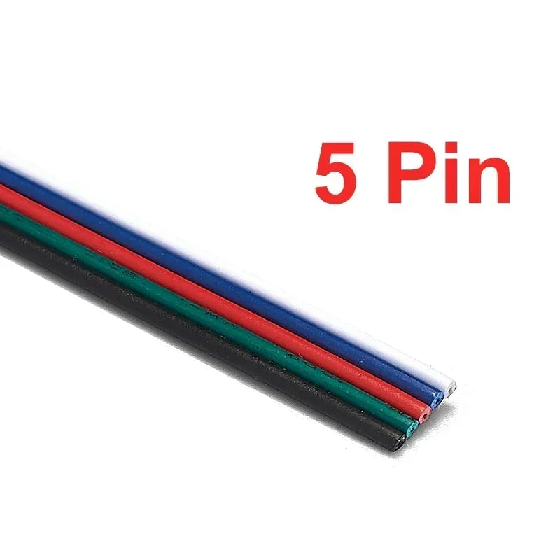 18 20 22 AWG LED Strip Wire 2/3/4/5/6pin 5V 12V Extension Electric Cable For WS2812B 5050 RGB RGBWW LED Lights Car Speakers Auto