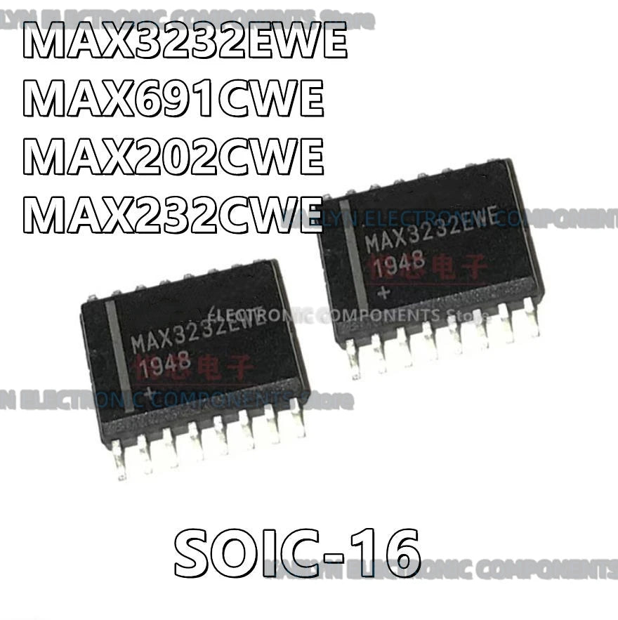 10Pcs/lot MAX3232EWE MAX3232 MAX691CWE MAX691 MAX202CWE MAX202 MAX232CWE SOIC-16