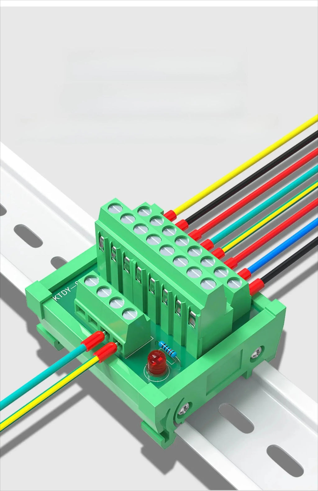 1PCS Guide Rail Terminal Block 1 In 5/8/16 Out Power Distribution Box Wire Parallel Module Guide Rail Terminal Block