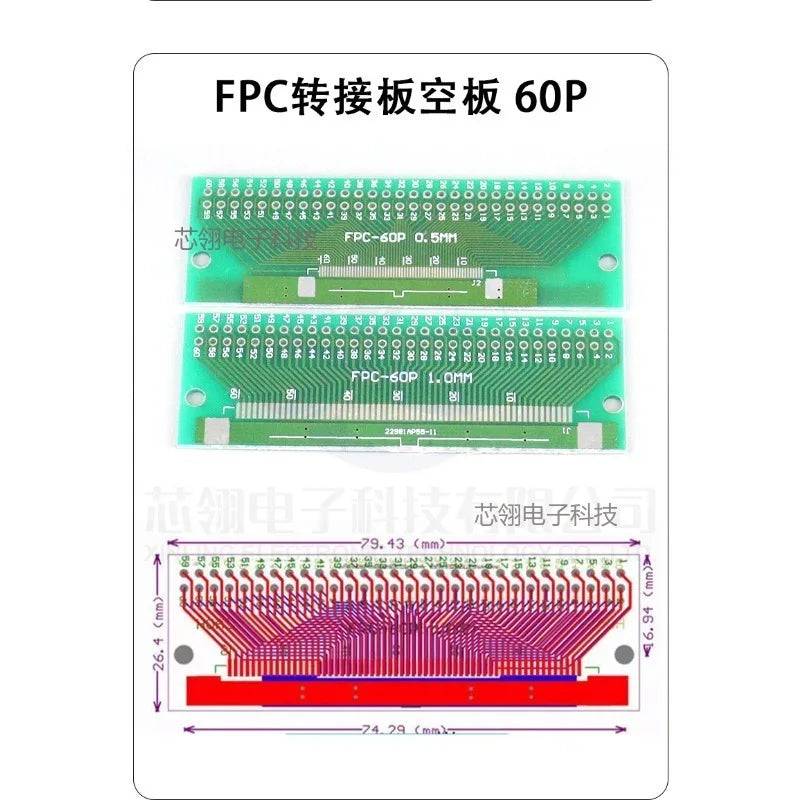 2pcs Double Side 0.5mm 1mm 4 5 6 8 10 12 20 40-96 Pin to DIP 2.54mm FPC/FFC SMT Adapter Socket Plate PCB Board Connector DIY KIT
