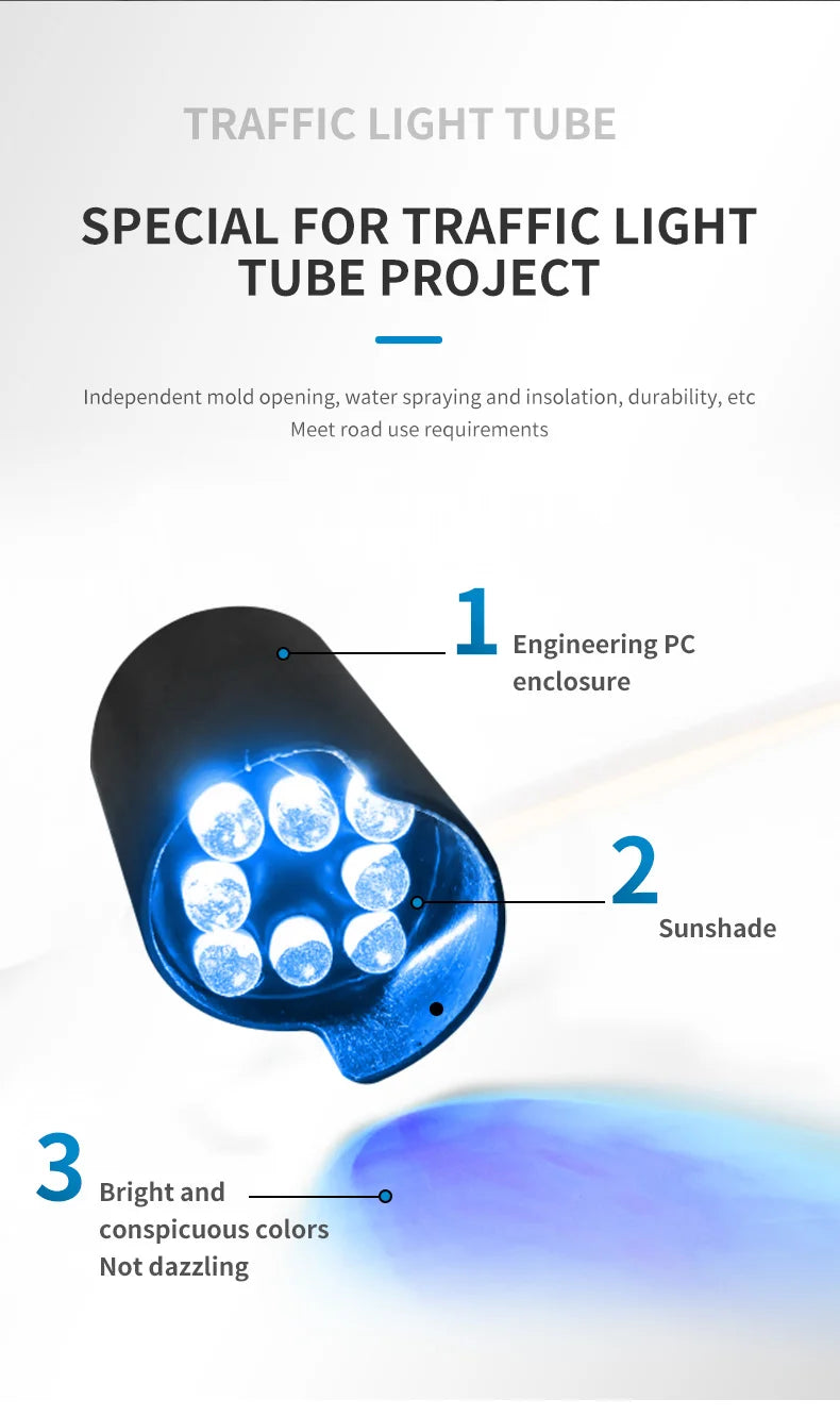 10pcs Mini LED Traffic Signal Light Pixel Cluster 26mm Diameter Yellow Blue Red White Green Replacement Lights for Traffic Signa