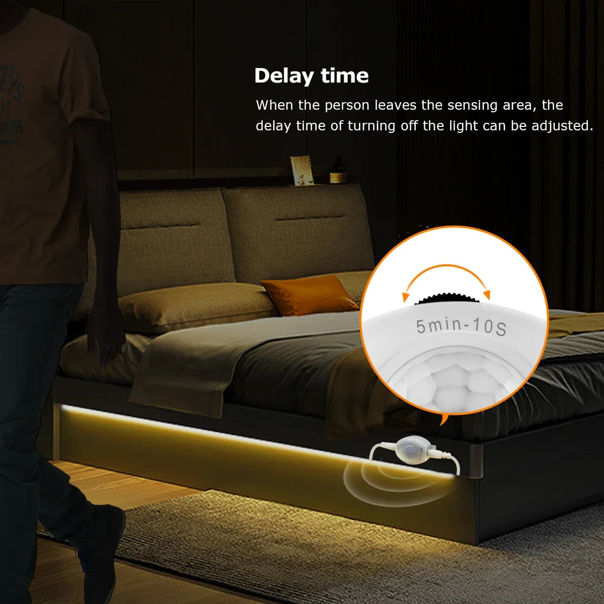 USB 5V LED Strip Light Waterproof SMD2835 With Sensitive PIR Motion Sensor Delay Time Adjustable For Kitchen Bedroom Corridor