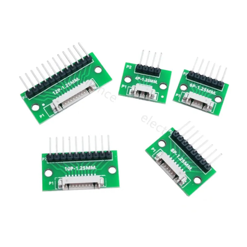 1.25 To Dip2 54 Circuit Board 1.25mm Spacing Horizontal Paste Terminal Socket Test Board 4P 6P 8P 10P 12P Adapter Board