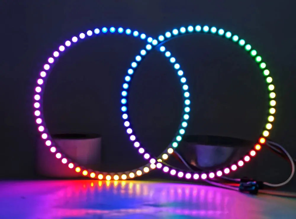 DC5V 12V WS2812B SK6812 Luces Led Ring Smart 5050 RGB BuiIt-in IC 3Pin Individually Addressable Pixel Round Modules Light