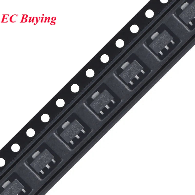 100Pcs/5pc ME6209 6209A ME6209A 3V 3.3V 4V 4.5V 5V ME6209A33PG ME6209A50PG SOT-89 Low Power Dropout LDO Linear Regulator IC SMD