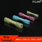 10/100Pcs Heat Shrinkable Cable Terminal Tube BHT0.5 BHT1.25 BHT2 BHT5 AWG22-10 Waterproof Butt Crimp Copper Insulated Connector